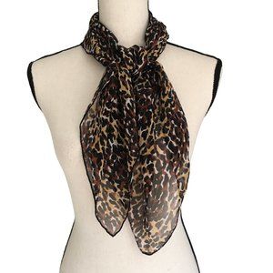 Leopard Print Sheer Scarf